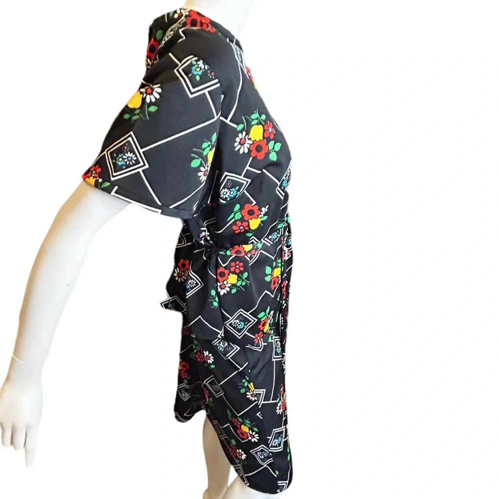 70s Vintage Sears Fashion Top Skirt Set Black